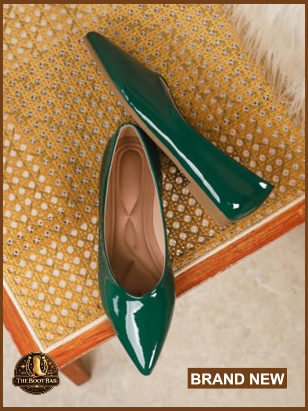 Patent Leather Pointed Toe Bow Knot Slip On Flats, Cushioned Insole, Non-Slip - Picture 4 of 7